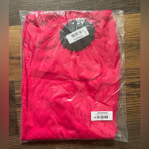 BABYDOLL SWISS DOT TOP • XL • PINK • NWT - Picture 3 of 4